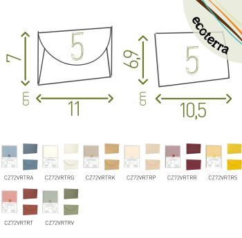 SET 5+5 BUSTE E BIGLIETTI SINGOLI ECOTERRA - 7X11 CM (COD. CZ72)