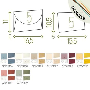 SET 5+5 BUSTE E BIGLIETTI SINGOLI ECOTERRA - 11X16,5 CM (COD. CZ73)