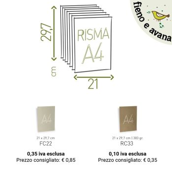 CARTONCINO  F.TO A4 IN AVANA/FIENO