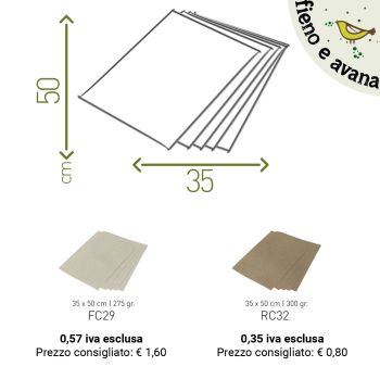CARTONCINO F.TO 35X50 CM IN AVANA/FIENO