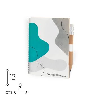 WATERPROOF NOTEBOOK - CUCITO - 80 PAGINE PUNTINATE - 9X12 CM (cod. A1243)