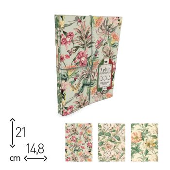 SPILLATI - 15X21 CM - 48 PAGINE NEUTRE - TRIPACK FLOWER MIX  (COD. A1476)