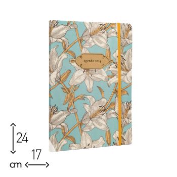 AGENDA SETTIMANALE JUNIA FLOWER 2024 - 17X24 CM  (cod. AE07) 