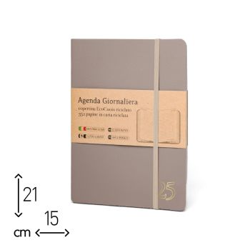 AGENDA GIORNALIERA TORTORA ECOCUOIO 2025 - 15X21 CM (cod. AE55) 