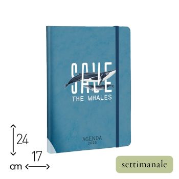 AGENDA SETTIMANALE 2026 - 17X24 CM - SAVE THE WHALES (COD. AE61)