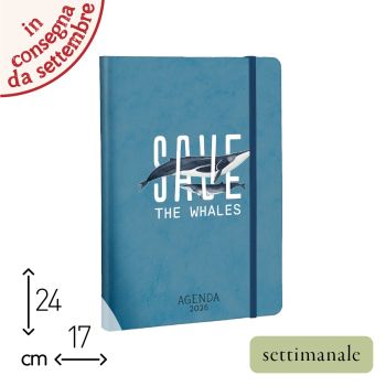 AGENDA SETTIMANALE 2026 - 17X24 CM - SAVE THE WHALES (COD. AE61)