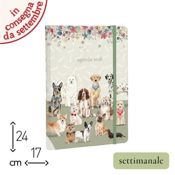 AGENDA SETTIMANALE 2026 - 17X24 CM - DOG FRIENDS (COD. AE68)