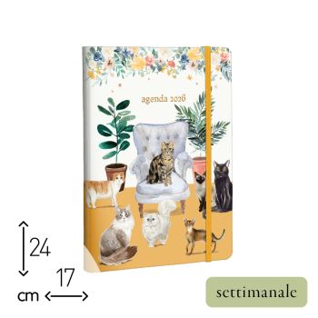 AGENDA SETTIMANALE 2026 - 17X24 CM - CAT FRIENDS (COD. AE69)
