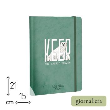 AGENDA GIORNALIERA 2026 - 15X21 CM - KEEP THE ARTIC FROZEN (COD. AE70)