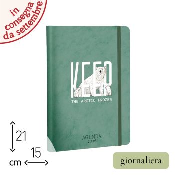AGENDA GIORNALIERA 2026 - 15X21 CM - KEEP THE ARTIC FROZEN (COD. AE70)