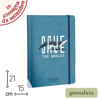 AGENDA GIORNALIERA 2026 - 15X21 CM - SAVE THE WHALES (COD. AE71)