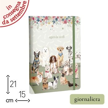 AGENDA GIORNALIERA 2026 - 15X21 CM - DOG FRIENDS (COD. AE78)