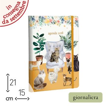 AGENDA GIORNALIERA 2026 - 15X21 CM - CAT FRIENDS (COD. AE79)