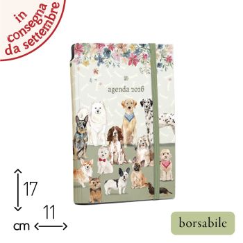 AGENDA BORSABILE SETTIMANALE 2026 - 11X17 CM - DOG FRIENDS (COD. AE88)