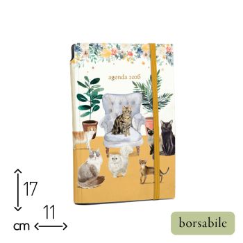 AGENDA BORSABILE SETTIMANALE 2026 - 11X17 CM - CAT FRIENDS (COD. AE89)
