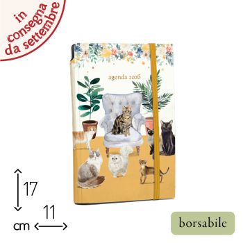 AGENDA BORSABILE SETTIMANALE 2026 - 11X17 CM - CAT FRIENDS (COD. AE89)