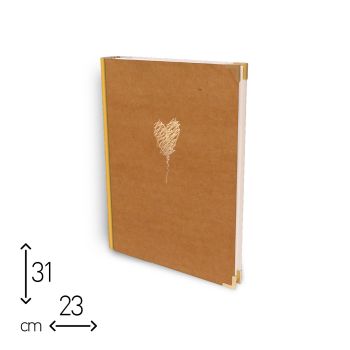 ALBUM FOTO CON VELINA GOLDEN HEART - 23x31/30 - NO SCATOLA REGALO (cod. AF30) [A03B]