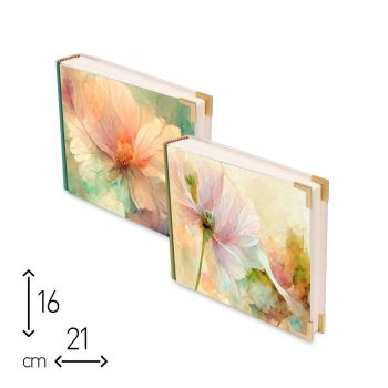 ALBUM FOTO CON VELINA SOFT FLOWER - 21X16/30 -  NO SCATOLA REGALO (cod. AF34) [A13B]