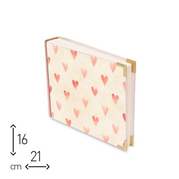 ALBUM FOTO CON VELINA PATTERN DI CUORI - 21X16/30 -  NO SCATOLA REGALO (cod. AF37) 