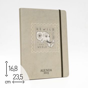 AGENDA SETTIMANALE 2023 "ELEFANTE" - 23,5X16,8 CM (cod. AG25)