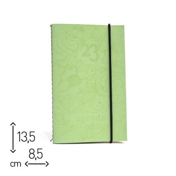 AGENDA TASCABILE SETTIMANALE 2023 "CUOIO RICICLATO VERDE" - 8,5X13,5 CM (cod. AG79)