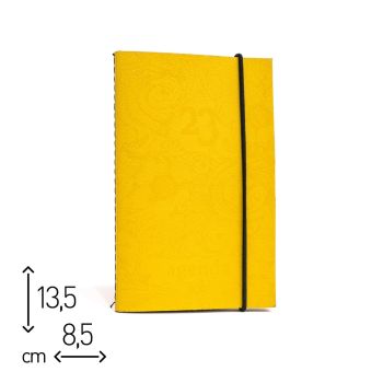 AGENDA TASCABILE SETTIMANALE 2023 "CUOIO RICICLATO GIALLO" - 8,5X13,5 CM (cod. AG80)