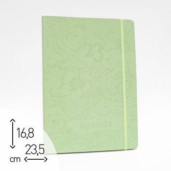 AGENDA SETTIMANALE 2023 "CUOIO RICICLATO VERDE" - 23,5X16,8 CM (cod. AG83)