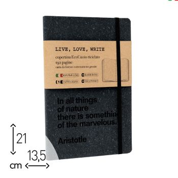 QUADERNO BROSSURATO  "LIVE, LOVE, WRITE" ARISTOTELE - 192 PAGINE RIGHE - 13,5x21 (cod. CC13)
