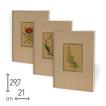 QUADERNO SPILLATO - 21X29,7 CM - PAGINE NEUTRE IN CARTAPAGLIA AVORIO (COD. CP06)