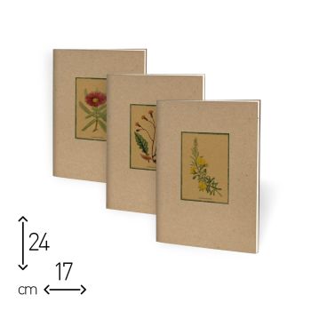 QUADERNO SPILLATO - PAGINE IN CARTAPAGLIA MONOCOLORE CHIARO NON STAMPATE  - 17X24 CM (cod. CP07) 