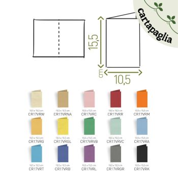 BIGLIETTO DOPPIO - FORMATO CHIUSO 10,5X15,5 CM - CARTAPAGLIA MONOCOLORE (COD. CR17)