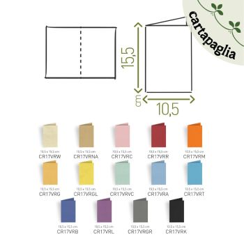 BIGLIETTO DOPPIO - FORMATO CHIUSO 10,5X15,5 CM - CARTAPAGLIA MONOCOLORE (COD. CR17)