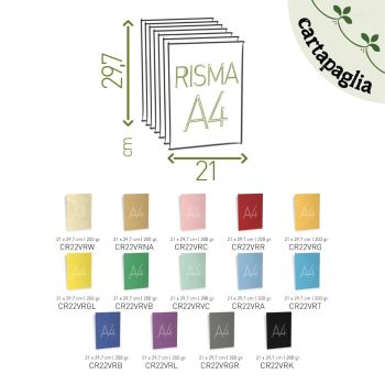 CARTONCINI CARTAPAGLIA - A4 - 200 GR (COD. CR22)