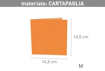 BIGLIETTI DOPPI MONOCOLORE - 13,5X13,5 - "CARTAPAGLIA" (cod. CR24)