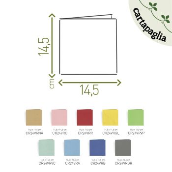 BIGLIETTO DOPPIO - FORMATO CHIUSO 14,5X14,5 CM - CARTAPAGLIA MONOCOLORE (COD. CR24)