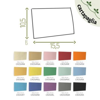 BIGLIETTO SINGOLO - 10,5X15,5 CM - CARTAPAGLIA MONOCOLORE (COD. CR25)