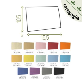 BIGLIETTO SINGOLO - 10,5X15,5 CM - CARTAPAGLIA MONOCOLORE (COD. CR25)