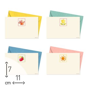 SET 4+4 BUSTE E BIGLIETTI SINGOLI - 7X11 CM - PRIMAVERA-ESTATE (COD. CR94)