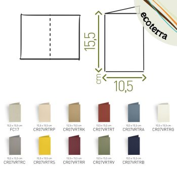 BIGLIETTO DOPPIO - FORMATO CHIUSO 10,5X15,5 CM - ECOTERRA MONOCOLORE (COD. CR07)