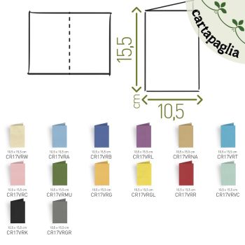 BIGLIETTO DOPPIO - FORMATO CHIUSO 10,5X15,5 CM - CARTAPAGLIA MONOCOLORE (COD. CR17)