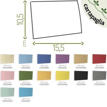 BIGLIETTO SINGOLO - 10,5X15,5 CM - CARTAPAGLIA MONOCOLORE (COD. CR25)