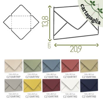 BUSTE PREFUSTELLATE NON COLLATE IN ECOTERRA 20,9X13,8 CM (cod. CZPFS) 