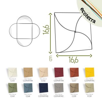 CUSTODIA CON CHIUSURA A PETALO - 16,6X16,6 CM