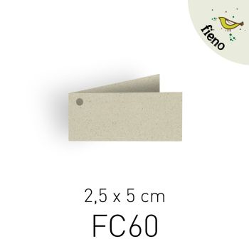 BIGLIETTO BOMBONIERA CON FORO - 2,5X5 CM - CARTA FIENO (COD. FC60)