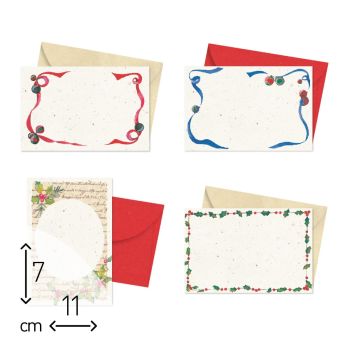 SET 4+4 BUSTE E BIGLIETTI SINGOLI NATALE - 7X11 CM (COD. NA22)