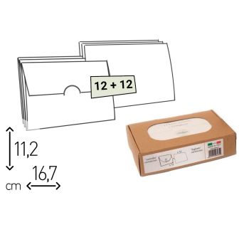 SET 12+12 BUSTE CON CHIUSURA A INCASTRO E BIGLIETTI AVORIO - 11,2X16,7 CM