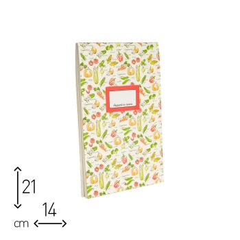 QUADERNO CUCITO PER APPUNTI CON FORO PER ESSERE APPESO, A5 VEGGIE (cod. RC38)