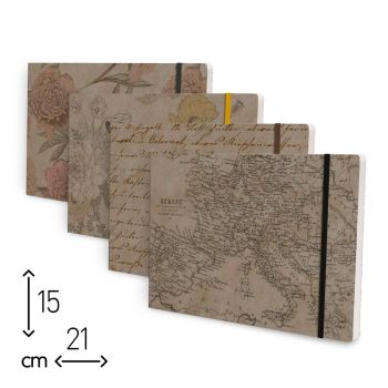 SKETCH BOOK BROSSURATO "RICORDI" - NEUTRO - 21X15 CM   (cod.RR03) 