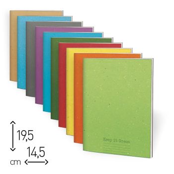 QUADERNO SPILLATO "KEEP IT GREEN" - 104 PAGINE RIGHE - 14,5X19,5 CM (cod. SP03) [B16]