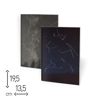 QUADERNO SPILLATO "CONSTELLATION" - 96 PAGINE QUADRI/DOTTED - 13,5x19,5 CM (cod. SP29)